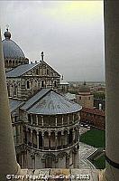 View of Pisa Cathedral and the Baptistry