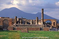 The Temple of Jupiter, with Mount Vesuvius in the background