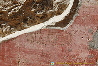 Ancient Pompeii graffiti showing a ship