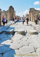 The grooves in this Pompeii street are tracks for carriages