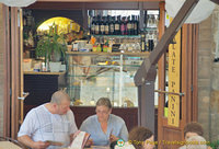 One of the many cafes in San Gimignano