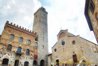 The Palazzo Comunale, Torre Grossa and San Gimignano Duomo in Piazza Duomo