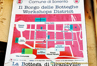 Map of the workshops district in Sorrento