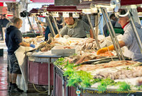 One of the seafood stalls