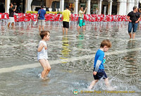 Kids playing in flood water