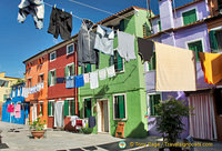 Colourful washing add to the colour of Burano
