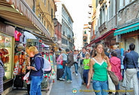 Lista di Spagna is full of shops and cafes