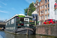 A two-storey canal boat house