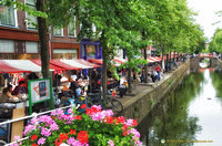 Market stalls along the canals