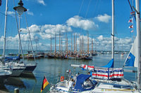 Plenty of leisure boats in Volendam harbour