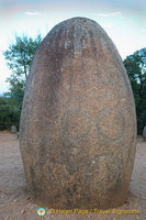 Perfect egg-shaped stone with engravings
