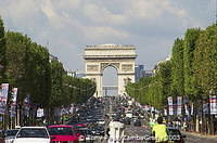 Arc de Triomphe - Built by Napoleon to commemorate his various military victories - dominates the Champs-Elysees