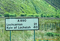Distance to Lochcarron and Kyle of Lochalsh
