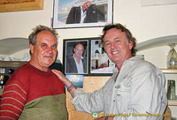 Caffetteria Montalbano's owner proudly shows pictures of Montalbano in his cafe