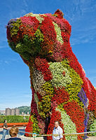 Jeff Koons' Puppy is a permanent installation at the Guggenheim Bilbao