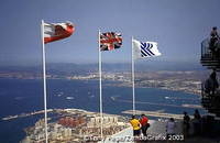 Flags of Gibraltar and Britain