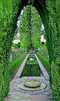 Generalife Lower Gardens - One of the many beautiful water features of the Generalife