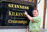 Tony lights up at the sight of a Guinness sign