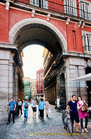 One of the archways of Plaza Mayor