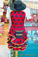 Pretty Madrid apron in a giftshop on Plaza Mayor