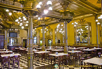 Inside the Cafe Iruña 