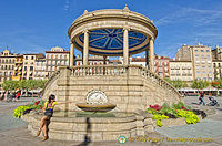 The beautiful bandstand in the middle of Plaza del Castillo