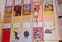 Posters of bullfight schedules for various years
