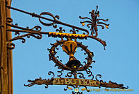 Ornate sign for El Botero