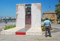 Closeup of monument in Karaalioglu Park