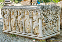 Highly decorated sarcophagus