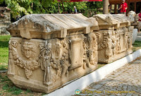 Decorated sarcophagi at Aphrodisias