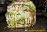 One of two Medusa heads in the Basilica Cistern