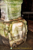 This Medusa head is placed head down 