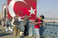 Waterfront and Galata Bridge, Golden Horn, Istanbul, Turkey