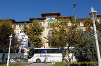 Tour buses park at the Hippodrome