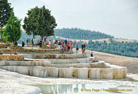 Pamukkale's terraces are made of travertine
