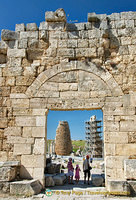 View of the Hellenistic gate through the Roman gateway
