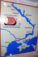 Viking's Dnieper River Cruise route map