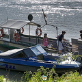 Crossing the Danube on this little ferry