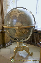 17th c. globe of the world. Australia is missing continent and California is on an island