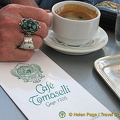 Tony having coffee at Cafe Tomaselli