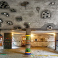 Irregular floor and ceiling of Hundertwasserhaus