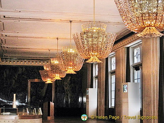 Beautiful chandeliers in the Gustav Mahler Saal