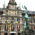 The Brabo Fountain in front of the Antwerp City Hall