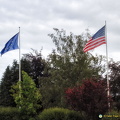 EU and US flags at the Mardasson Memorial