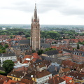 Aerial view of Bruges and the Onze-Lieve-Vrouwekerk