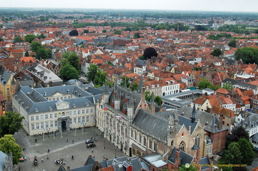 Aerial view of the Markt from the top of the Belfry