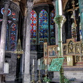 Stained glass and altarpiece of the Notre-Dame de Dinant