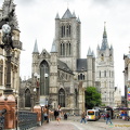 Ghent's historic centre as seen from St Michael's Bridge