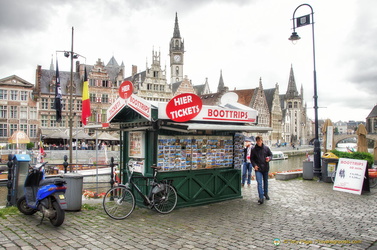 Ticket booth for the De Bootjes van Gent boat trips